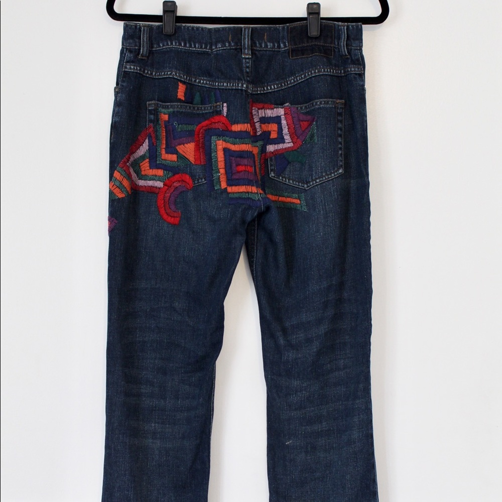 Free People Embroidered Relaxed Denim